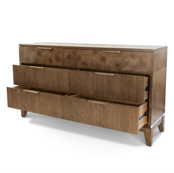 6 Drawer Dresser, Vintage Chestnut Burl