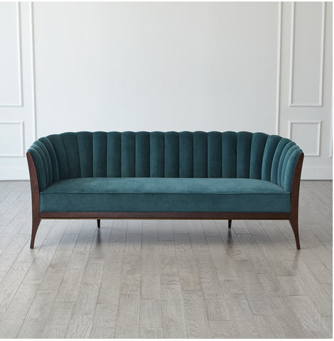 Channel Back Sofa-Dragonfly Velvet