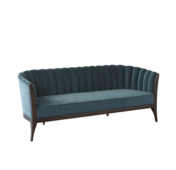 Channel Back Sofa-Dragonfly Velvet