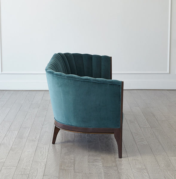 Channel Back Sofa-Dragonfly Velvet
