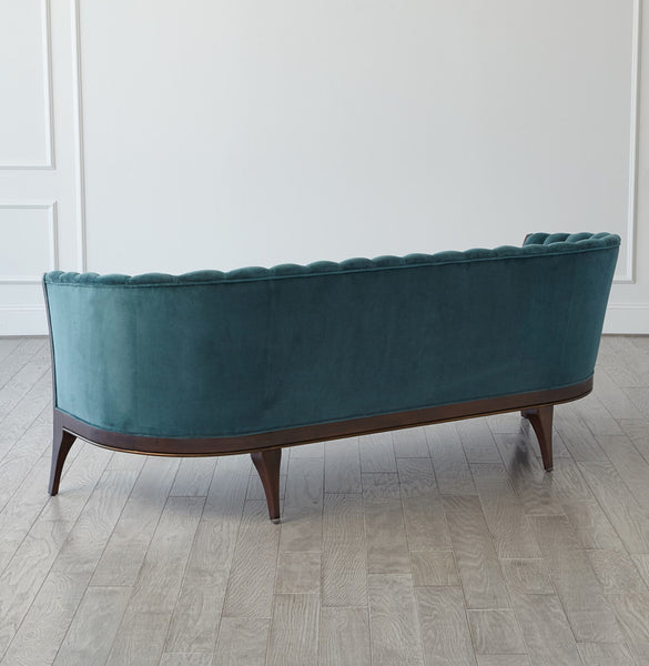Channel Back Sofa-Dragonfly Velvet