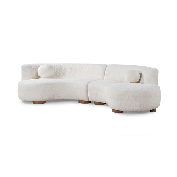 Crescent Shaped Ivory Sectional Sofa