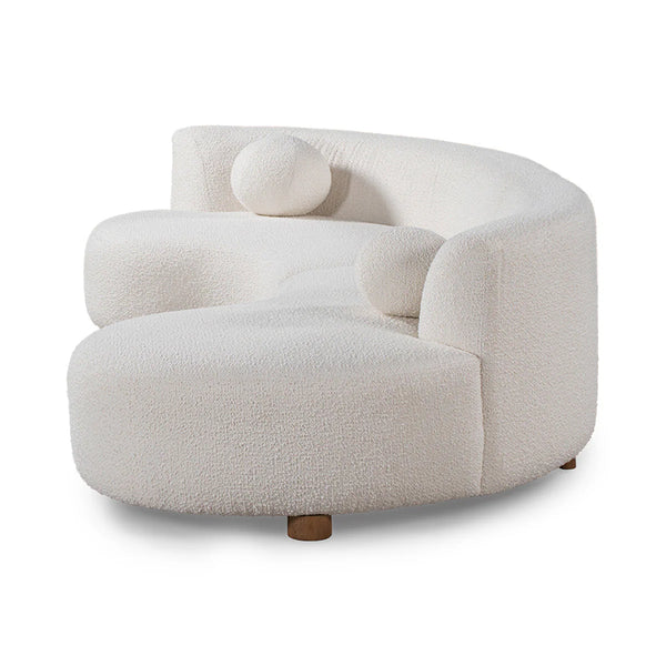Crescent Shaped Ivory Sectional Sofa