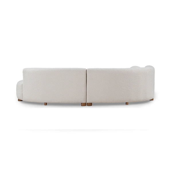 Crescent Shaped Ivory Sectional Sofa