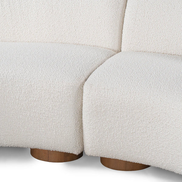 Crescent Shaped Ivory Sectional Sofa
