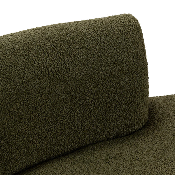 Crescent Shaped Green Sectional Sofa