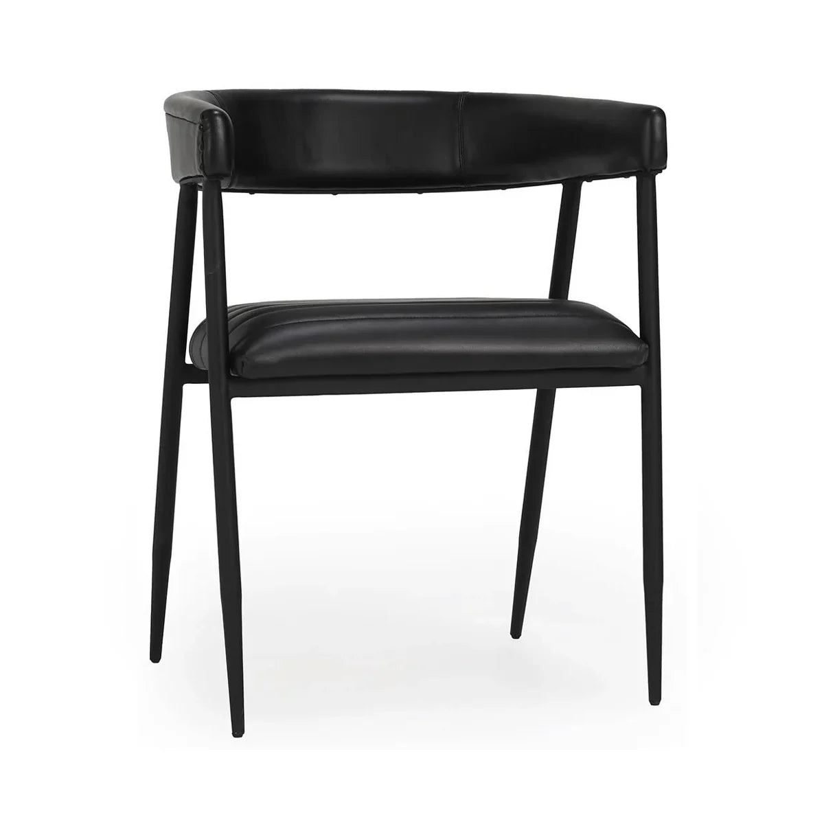 Black Leather & Iron Dining Chair