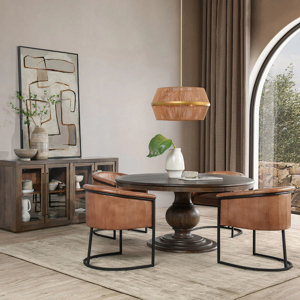 60” Solid Mango Wood Dining Table