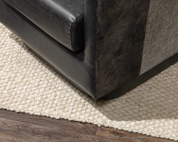 Black Leather & Hide Swivel Chair