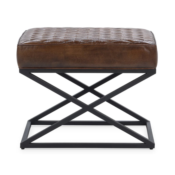Leather & Iron Stool