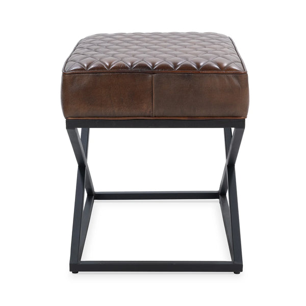 Leather & Iron Stool