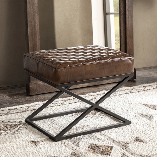 Leather & Iron Stool