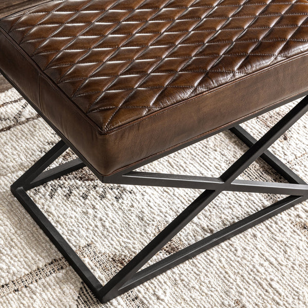 Leather & Iron Stool