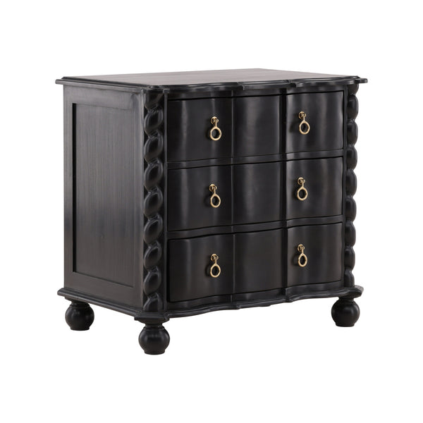 Solid Black Mahogany Nightstand