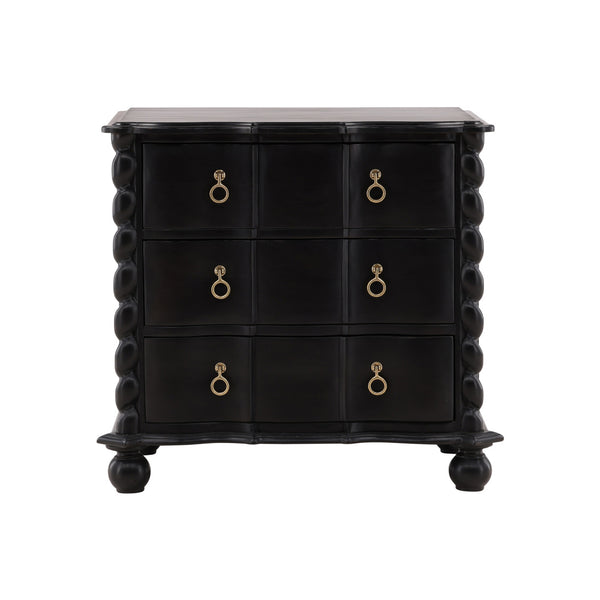 Solid Black Mahogany Nightstand