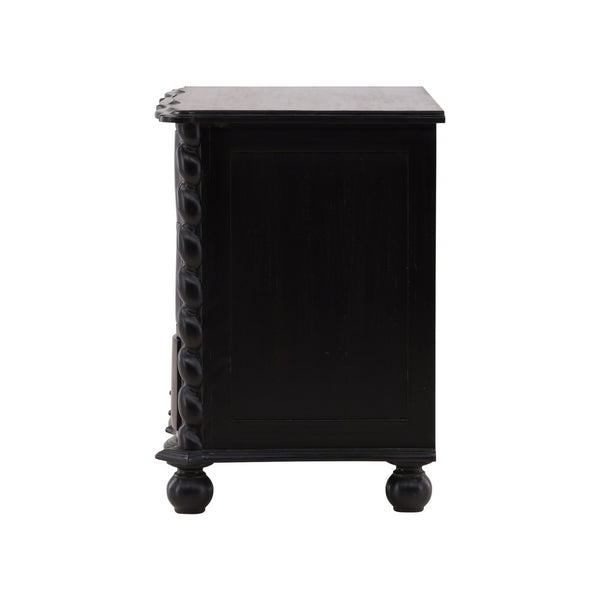 Solid Black Mahogany Nightstand