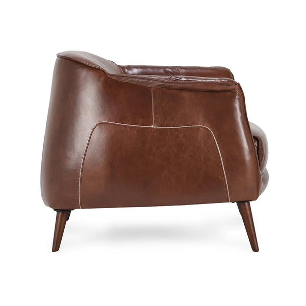 Mid-century Style Brown Leather Chair