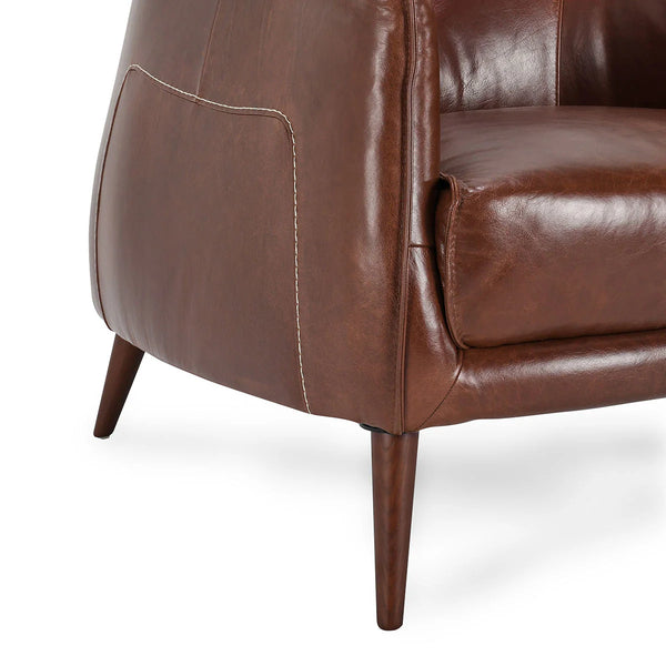 Mid-century Style Brown Leather Chair