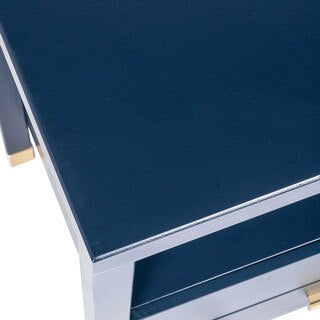 Navy Blue 2 Drawer Nightstand