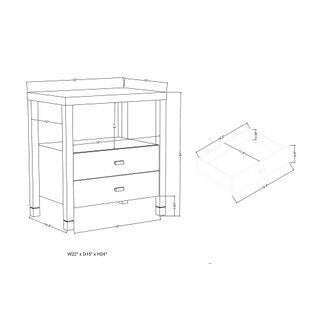 Navy Blue 2 Drawer Nightstand