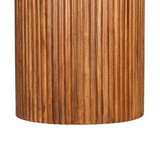 59” Ribbed Mango Wood & Marble Table
