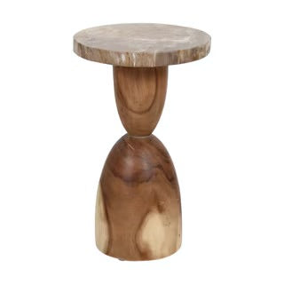 Petrified Wood & Munggur Wood Table Natural