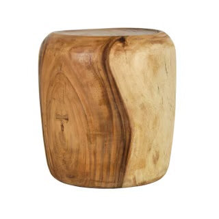 Munggur Wood Drum Ottoman