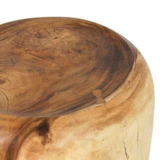 Munggur Wood Drum Ottoman