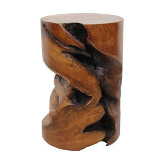 Solid Teak Burl Stool/Table