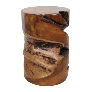 Solid Teak Burl Stool/Table