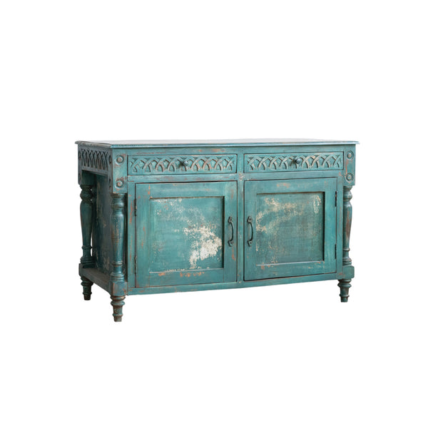 Hand-Painted Carved Vintage Cabinet