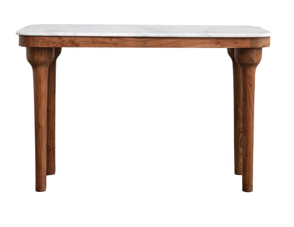 Acacia Wood & Marble Console