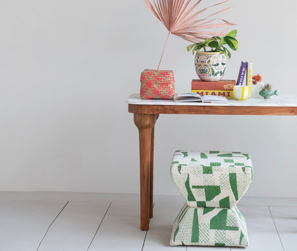 Acacia Wood & Marble Console