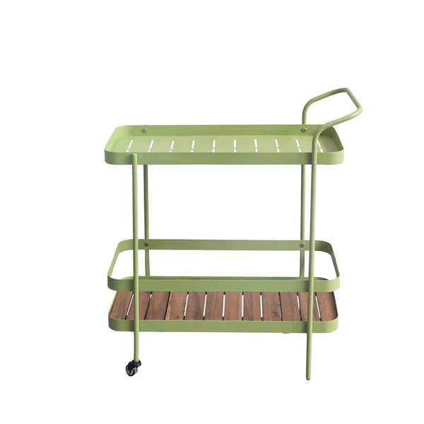 Metal & Acacia Wood Bar Cart