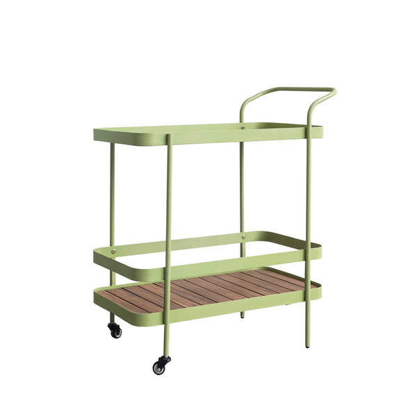 Metal & Acacia Wood Bar Cart