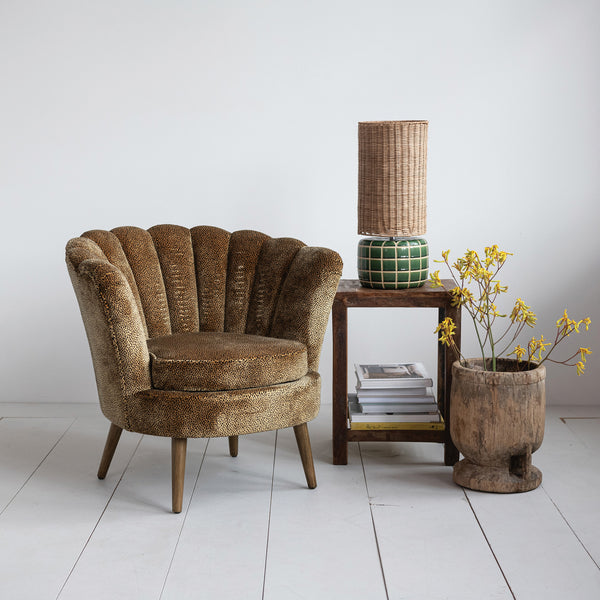 Leopard Print Velvet Scallop Side Chair