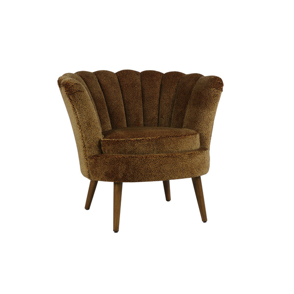 Leopard Print Velvet Scallop Side Chair