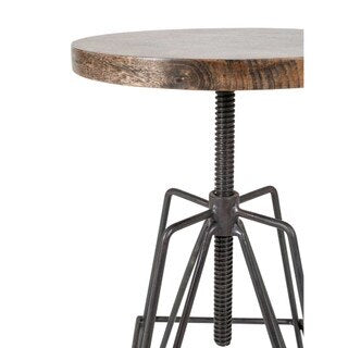 Iron & Wood Adjustable Stool