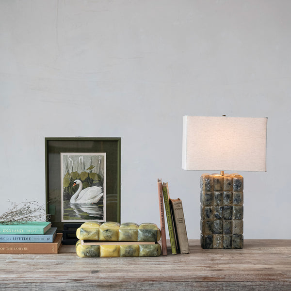 Green Marbled Tile Lamp