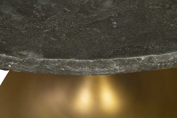 42” Natural Honed Bluestone Table w/ Gold Iron Base