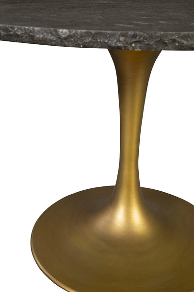 42” Natural Honed Bluestone Table w/ Gold Iron Base