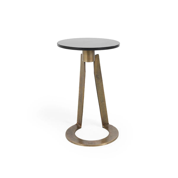 Black Marble & Gold Iron Side Table