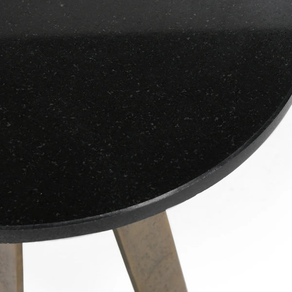 Black Marble & Gold Iron Side Table