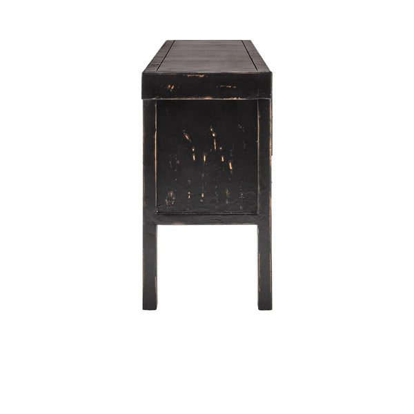 Reclaimed Antique Black Wood Console