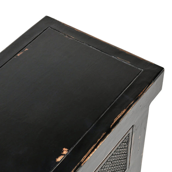 Reclaimed Antique Black Wood Console