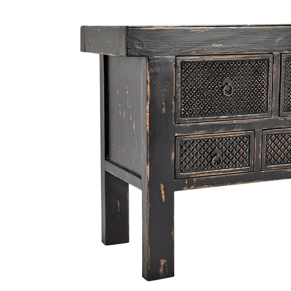 Reclaimed Antique Black Wood Console