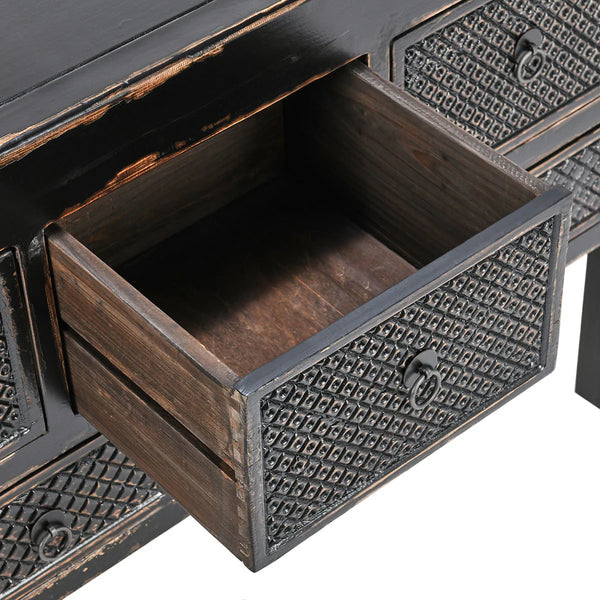 Reclaimed Antique Black Wood Console