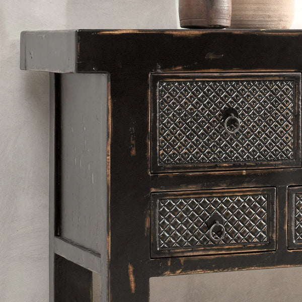 Reclaimed Antique Black Wood Console