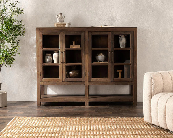 Salvaged Wood & Glass Display Cabinet