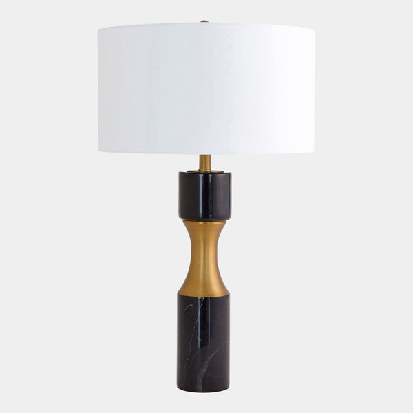 Black Marble & Curved Brass Lamp